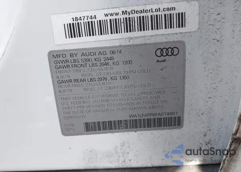 2015 Audi Q5 2.0T Premium из США, поврежденный, VIN WA1LFAFP6FA014861